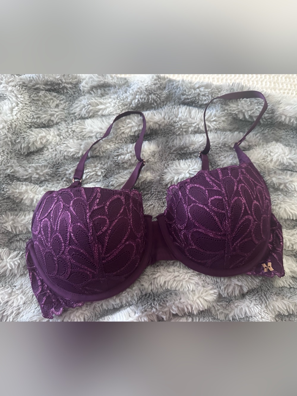 Savage X Fenty Plum Lace Plunge Bra